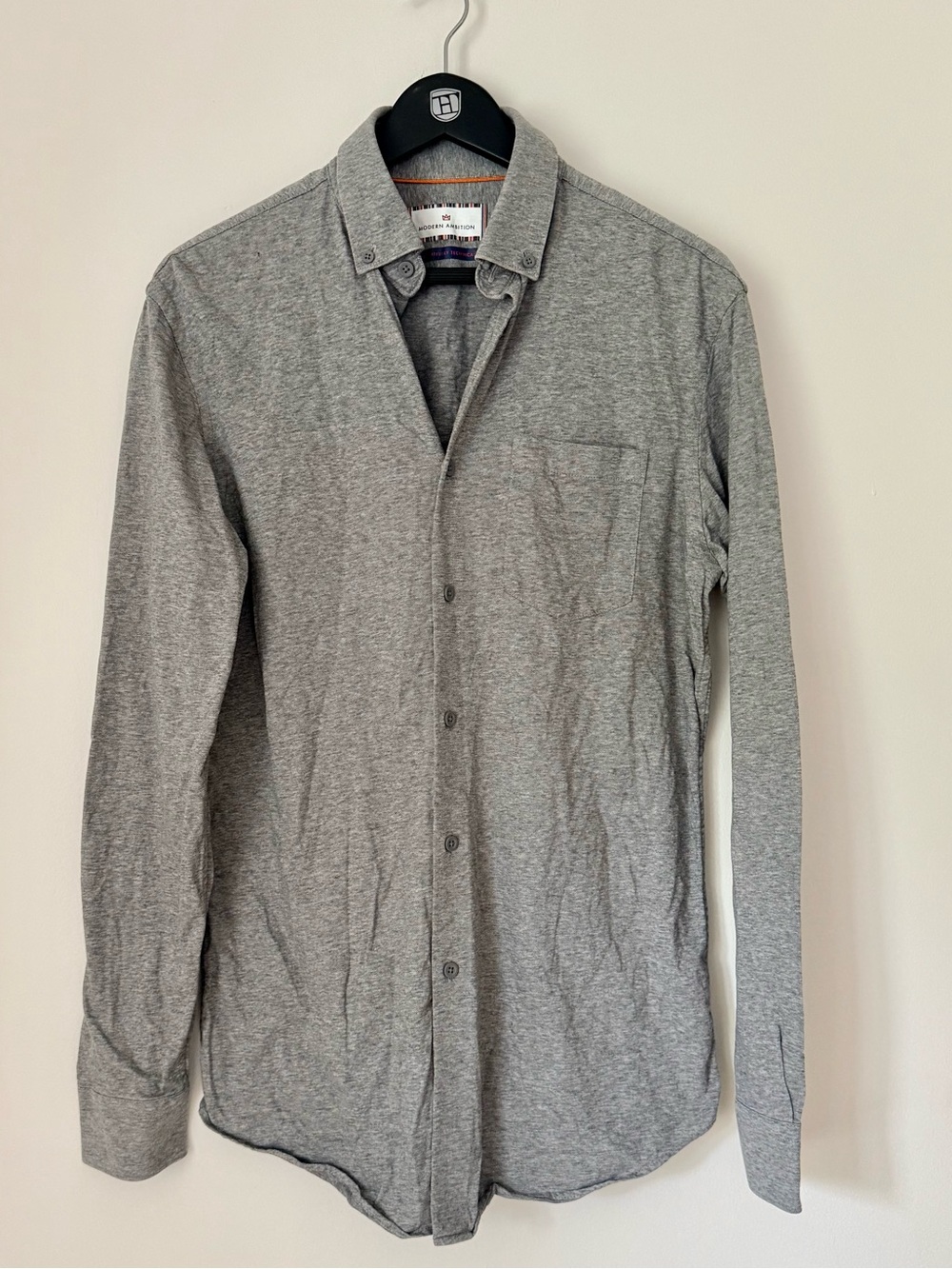 Modern Ambition Men's Casual Button-Down Shirt - Gray SZ.S